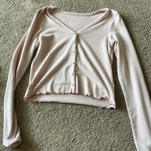 american eagle soft & sexy pink long sleeve